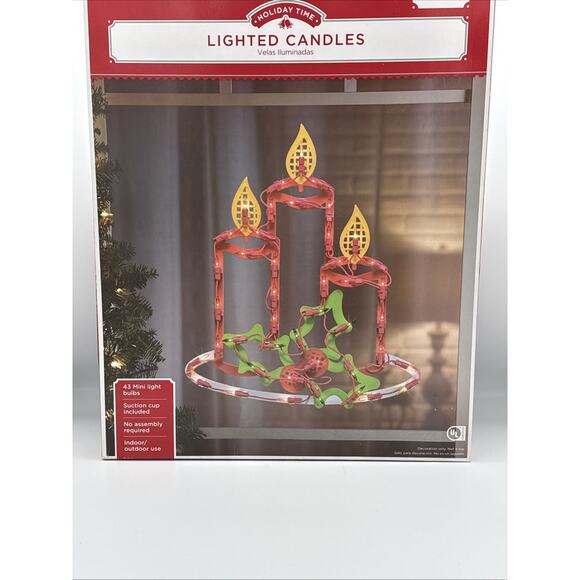 Holiday Time Window Christmas Lighted Candles 43 Mini Light Bulbs Original Box - Picture 5 of 6